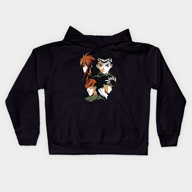 yu yu hakusho Fanart Kids Hoodie by Planet of Tees